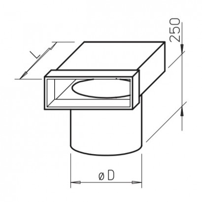 Coude vertical mixte pour bouche - (FK-EV) [- Conduits plats en acier galvanisé - Helios]