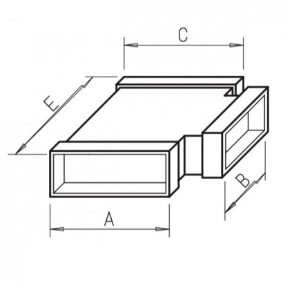 Té horizontal - FK-T [- Conduits plats en acier galvanisé - Helios]