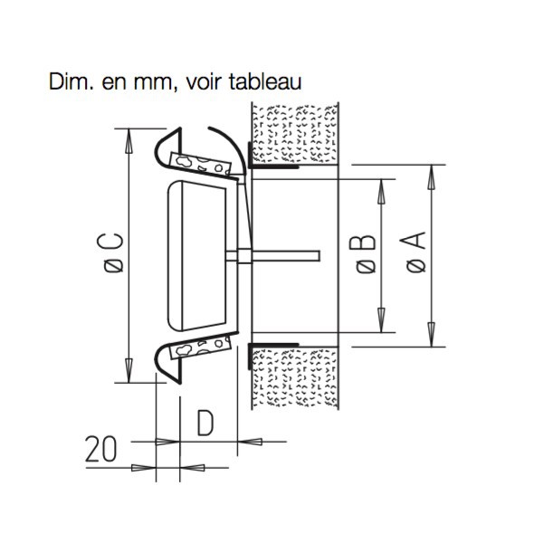 Bouche réglable insonorisée Ø 80, 100, 125, 160 ou 200 mm en plastique -  KTVA [- Bouches VMC autoréglables - Helios]