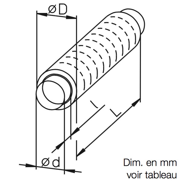 FSD 125 HELIOS  Gaine acoustique souple en aluminium Ø 125 mm