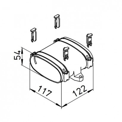 Manchon pour conduit plat FlexPipe - FRS-VM [- Conduits et accessoires VMC en PE-HD - Réseau FlexPipe - Helios]