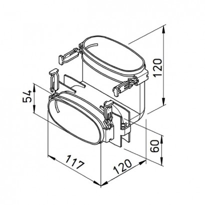 Coude vertical pour conduit plat FlexPipe - FRS-BV 51 [- Conduits et accessoires VMC en PE-HD - Réseau FlexPipe - Helios]