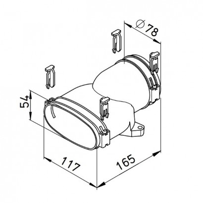 Raccord mixte droit - FRS-UG 51-75 [- Conduits et accessoires VMC en PE-HD - Réseau FlexPipe - Helios]