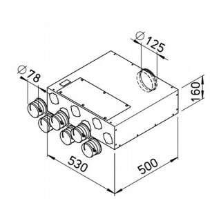 Collecteur extra-plat 6 piquages Ø 75 mm [- FRS-FVK 6-75/125 - Réseau FlexPipe - Helios]