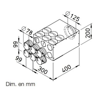 Collecteur intermédiaire 6 piquages Ø 75 mm [- FRS-VK 6-75/125 - Réseau FlexPipe - Helios]