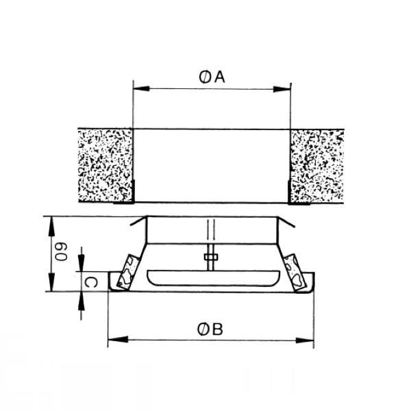 Bouche extraction / insufflation métallique - BEM - Ø 80, 100, 125, 160 et  200 mm - bouches VMC à débit réglable - Unelvent