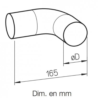 Coude étroit 90° acier galva [- FRS-B 63 ou 75 - Réseau FlexPipe - Helios]