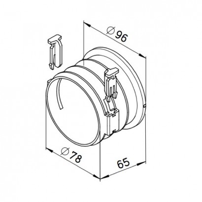 Raccord pour conduits ronds Ø 75 mm [- FRS-ES 75 - Réseau FlexPipe - Helios]