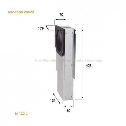 Manchon coudé pour bouche hygro Ø 125 mm [- accessoires VMC - Atlantic]