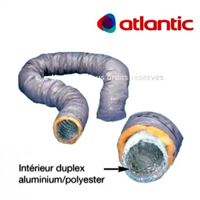 Gaine souple isolée - Intérieur Alu - Ø 80, 125 et 160 mm - 6 mètres -  Conduits VMC - Atlantic