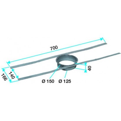 Fixation pour rejet sur tuile à douille Ø 125 et 150 mm [- accessoire VMC - Aldès]