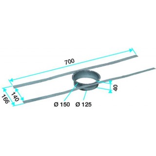 Fixation pour rejet sur tuile à douille Ø 125 et 150 mm [- accessoire VMC - Aldès]