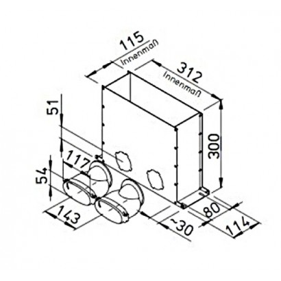 Plénum de sol encastrable pour conduits plats 51 mm [- FRS-MBK 2-51 - Réseau FlexPipe - Helios]