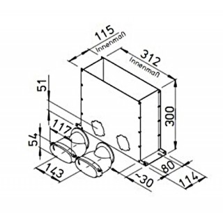 Grille murale inox pour plénum FRS-WBK 2-51