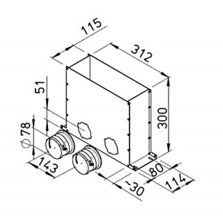 Plénum de sol encastrable pour conduits ronds Ø 75 mm [- FRS-MBK 2-75 - Réseau FlexPipe - Helios]