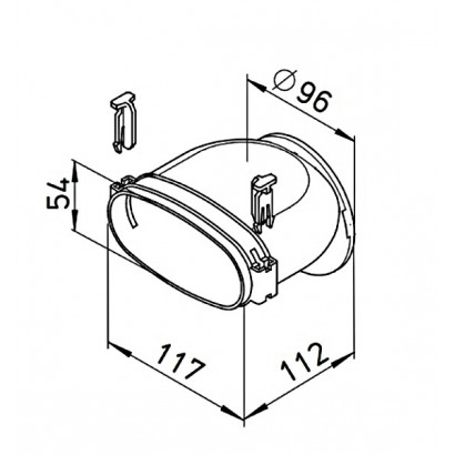 Raccord pour conduits plats 51 x 114 mm [- FRS-ES 51 - Réseau FlexPipe - Helios]