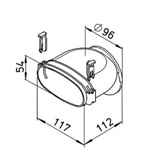 Raccord pour conduits plats 51 x 114 mm [- FRS-ES 51 - Réseau FlexPipe - Helios]