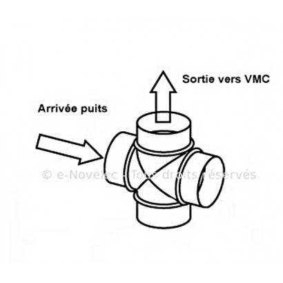 Croix équerre Ø 160 / 125 - CX 160/125 [- Géoventilation / Puits canadien - Atlantic]