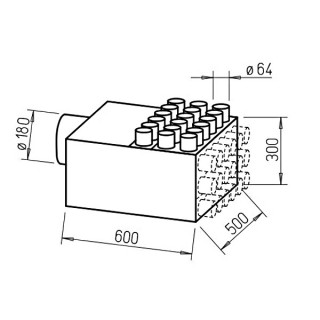 Répartiteur 18 piquages Ø 63 mm [- Collecteur intermédiaire DN 180 - FRS-VK 18-63/180 - Réseau FlexPipe - Helios]