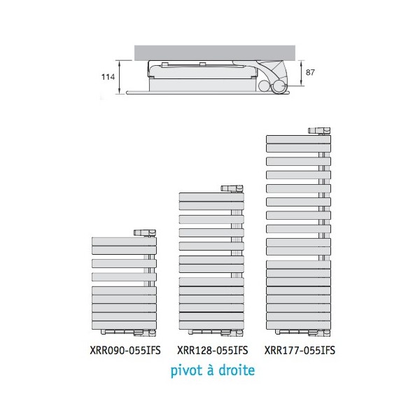 Sèche-serviette Soufflant ACOVA - REGATE Twist + Air électrique pivot à  gauche 1750W (750W+1000W) TXCL075-055IFS