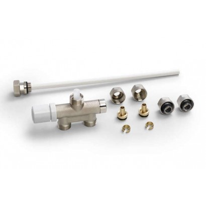 Pack robinetterie monopoint (thermostatisable) - Droit - Nickelé [- Monotube / Bitube Entraxe 50 mm - ACOVA]