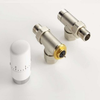 Pack robinetterie thermostatique Equerre inversée - Nickelé [- ACOVA]