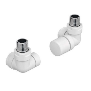 Pack robinetterie équerre d'angle pour radiateur sèche-serviette - robinet à droite - Blanc [- ACOVA]
