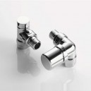Pack robinetterie équerre d'angle pour radiateur - robinet à droite (thermostatisable) - Chromé [- ACOVA]