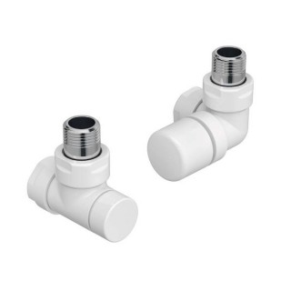 Pack robinetterie équerre d'angle pour radiateur - robinet à droite (thermostatisable) - Blanc [- ACOVA]