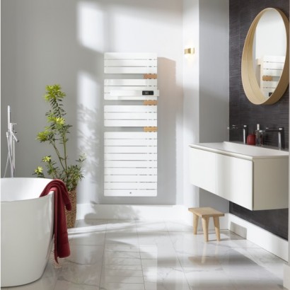 ALLURE 4 Classique avec soufflant - BLANC - Mât à droite [- Sèche-serviettes électrique soufflant - Thermor]