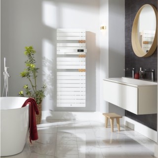 ALLURE 4 Classique avec soufflant - BLANC - Mât à droite [- Sèche-serviettes électrique soufflant - Thermor]