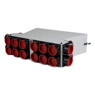 Caisson de distribution insonorisée plat 2 x 10 piquages Ø 75 - Sky 150 et 200 [- Conduits et accessoires VMC en PEHD - Brink]