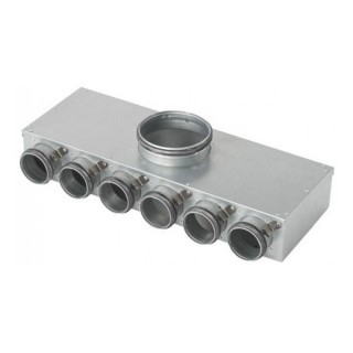 Caisson de distribution ECO 1 x Ø 125 - 6 x Ø 75 [- Conduits et accessoires VMC en PEHD - Brink]