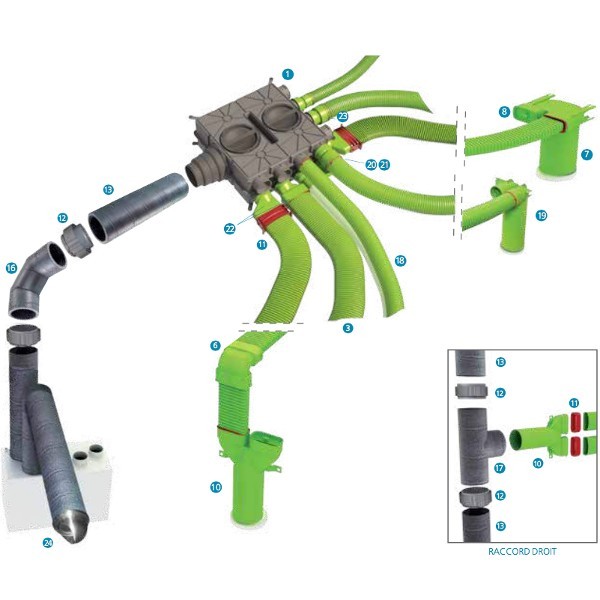 Bouche d'extraction hygroréglable ronde DN125 pour Salle de bain