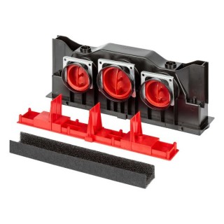 Boitier encastré pour bouche design Comfogrid LINEA 400 mm - 1xØ 90 mm + 2xØ 75 mm - CSB-P 400 [- Réseau ComfoTube - Zehnder]