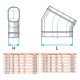 Coude horizontal 30° - CHO [- Réseaux galva rigides - Oblongs - ALDES]