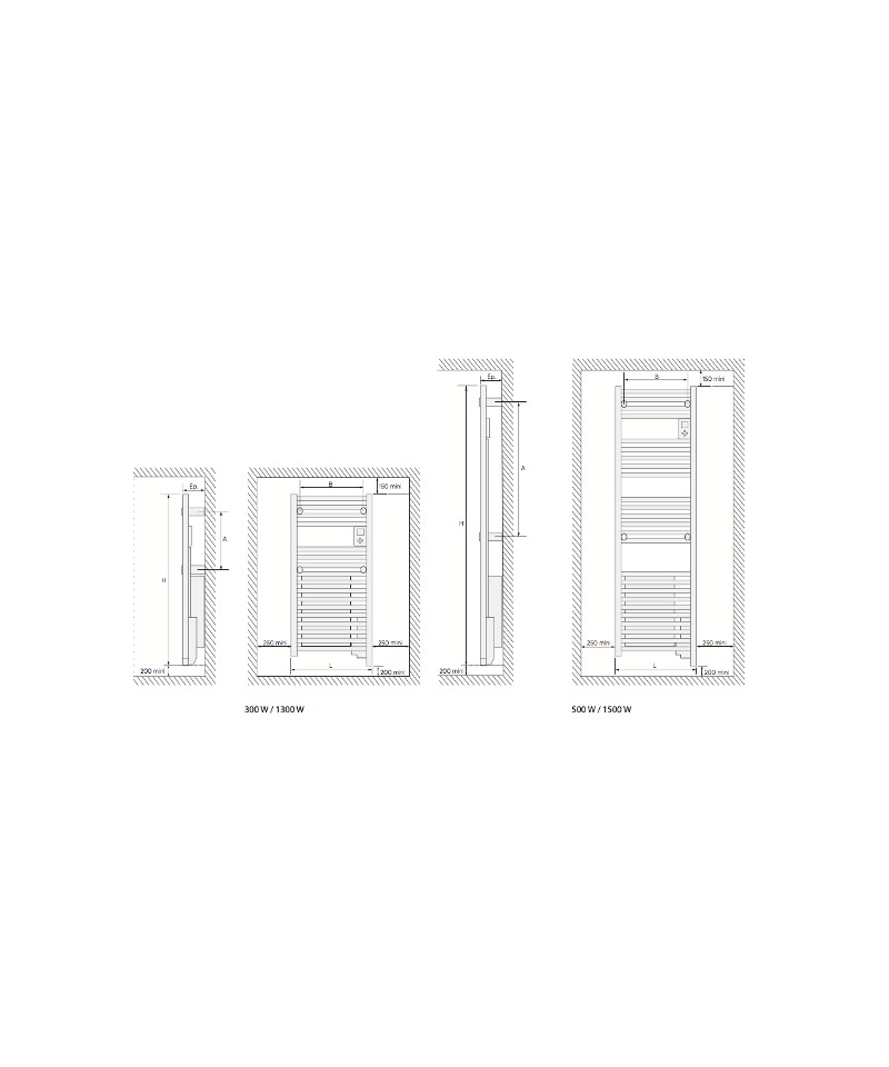 Sèche-serviette électrique + soufflerie Doris - blanc 750W+1000W H1590 à  prix mini - ATLANTIC Réf.851128