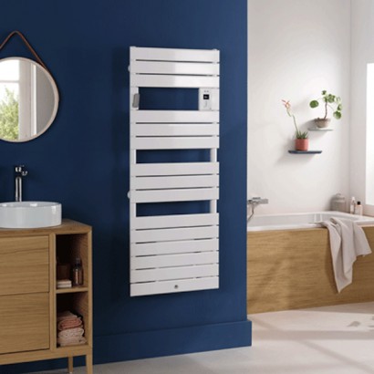 Radiateur sèche-serviette blanc 500W pour grande salle de bain