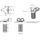 Collecteur coudé pour bouche Ø 125 - 2 x Ø 90 mm + manchette 250 mm [- VCH250-290 - Réseau PEHD Uniflexplus - Ventilair]