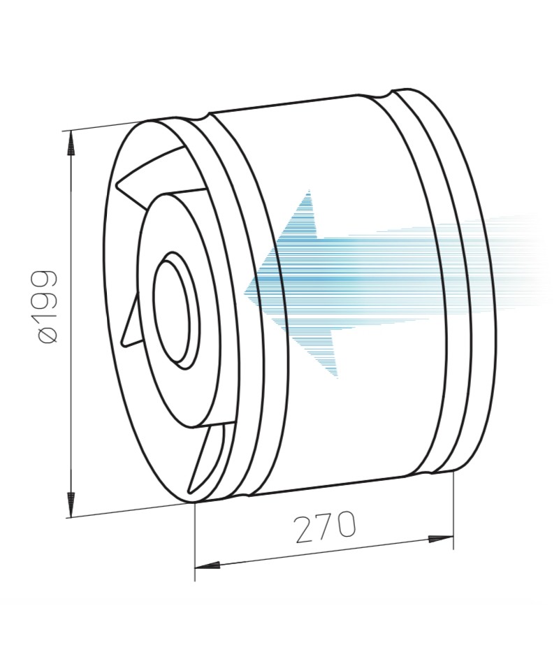 Ventilateur tubulaire réversible REW 200 - Ø 200 mm