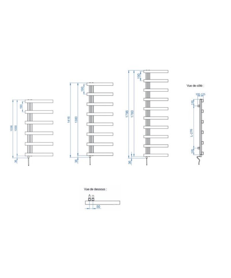 Radiateur sèche - serviettes électrique inox STIG 105W