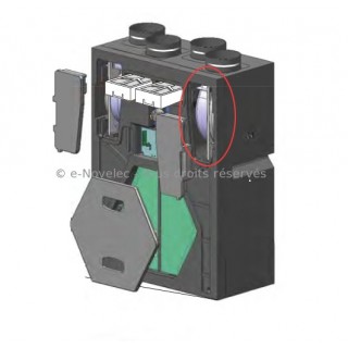 Motoventilateur (moteur + ventilateur) pour VMC DOMEO RD (Radio) [ pièce détachée VMC - Unelvent - Ni repris ni échangé]