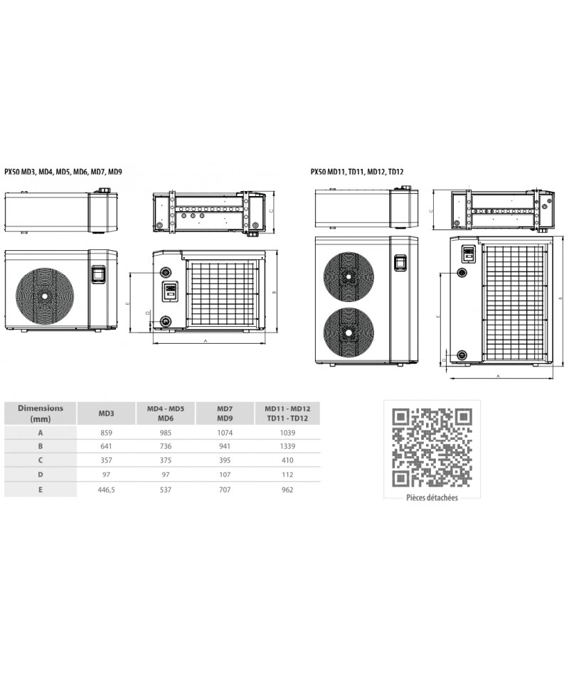 ZODIAC - Pompe à chaleur piscine - R32 - 13.5 kW - PX50 MD5 - WH000430