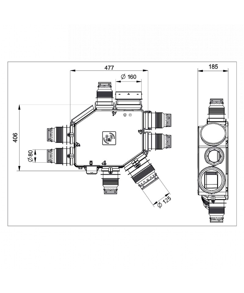 Kit VMC simple flux autoréglable à détection d'humidité S&P Octeo