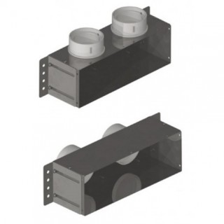 Té de raccordement Ø75 ou 90mm arrière ou dessus pour bouches 200x100 [- Bouches et grilles de transfert - Brink]