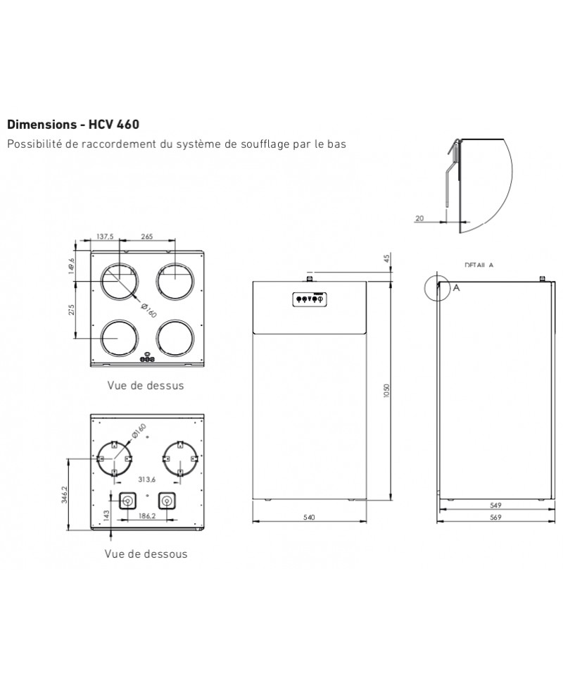 Manchon raccord avec joint [pour VMC HCC 2, HCV400, HCV500, HCV700 et HCH -  DANTHERM / GECO]