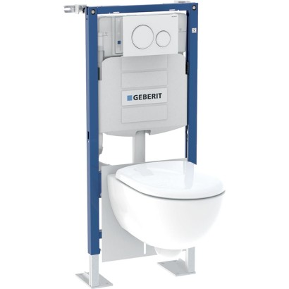 Plombier à Brest - installation de WC suspendu Geberit et lave-main Delpha  avec robinetterie Grohe - Brest (29) - Ets Atao Energie