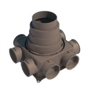 Caisson de distribution 8 piquages - 8X75 ou 90 mm [- Conduits et accessoires VMC en PEHD - Réseau Profi-air - Vortice]