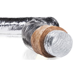 Gaine souple isolée ECOSOFT - Intérieur ALU - Ø 80, 100, 125, 160, 200, 250 ou 315 mm - 10 mètres [- conduits - Unelvent]