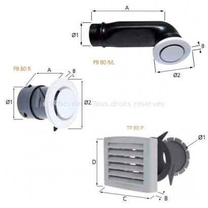 Bouches réglables (insufflation et extraction) [- accessoire VMC double-flux - Atlantic]